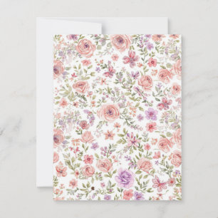 Eleganter Frühlingsblumen-Wildblumenstrauß Schmett RSVP Karte