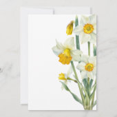 Eleganter Frühlingsgelber affodil floraler Geburts Einladung (Rückseite)