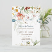 Eleganter Frühlingspark Blühende Hochzeit Einladun Einladung (Stehend Vorderseite)