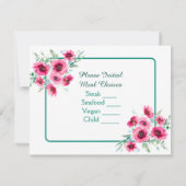 Eleganter Frühlingsrosa Blütenhochzeit RSVP Einladung (Rückseite)