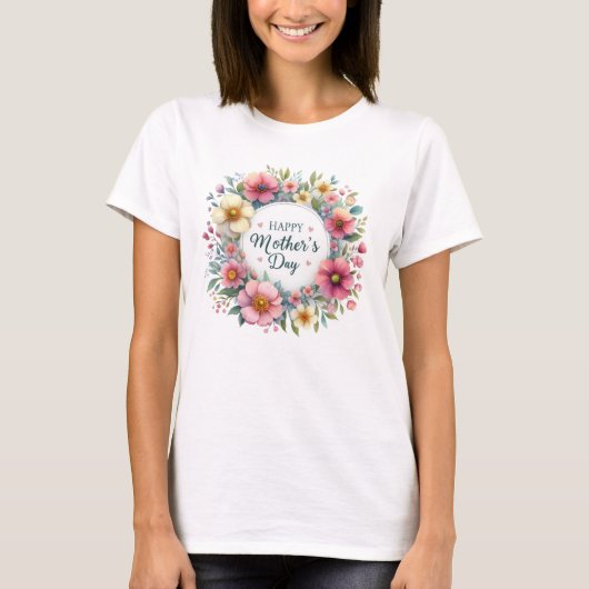 Eleganter Frühlingstag Blumenstrauß T-Shirt (Vorderseite)