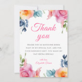 Eleganter Frühlingstag floraler Geburtstag Dankeskarte (Vorderseite)