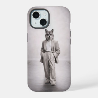 Eleganter Fuchs im hellen modernen Anzug Portrait iPhone 15 Hülle