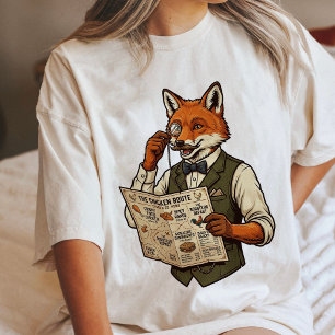 Eleganter Fuchs mit Monokel und Hühner-Menü Tri-Blend Shirt