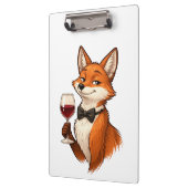 Eleganter Fuchs mit Weinglas Klemmbrett (Links)