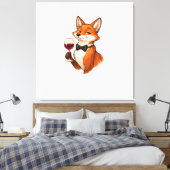 Eleganter Fuchs mit Weinglas Leinwanddruck (Insitu (Schlafzimmer))