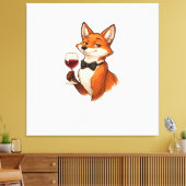 Eleganter Fuchs mit Weinglas Leinwanddruck (Insitu (Wohnzimmer))