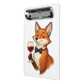 Eleganter Fuchs mit Weinglas Mini Klemmbrett (Gewinkelt2)