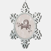 eleganter Fuchs Schneeflocken Zinn-Ornament (Rechts)