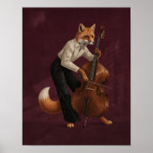Eleganter Fuchs spielt Cello Musikinstrument Poster (Vorne)