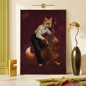 Eleganter Fuchs spielt Cello Musikinstrument Poster