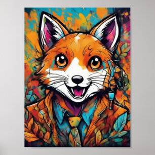 Eleganter Fuchs – Whimsische Tierkunst Poster