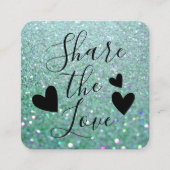 Eleganter Funkelnd Aquamariner grüner Glitzer Empfehlungskarte (Vorderseite)