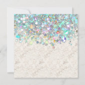 Eleganter Funkelnd Glitzer Black Ivory Save The Date (Rückseite)