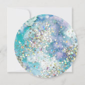 Eleganter Funkelnd Glitzer Blau Aquamarin Save The Date (Rückseite)