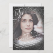 Eleganter Funkelnd Glitzer Foto Quinceañera Einladung (Vorderseite)