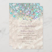 Eleganter Funkelnd Glitzer Holografie Modernes Elf Einladung (Vorne/Hinten)