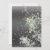 Eleganter Funkelnd Glitzer Metallic Black Einladung (Rückseite)