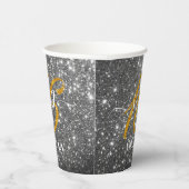 Eleganter Funkelnd Glitzer Sweet 16 Sechzehn Paper Pappbecher (Rechts)