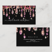 Eleganter Funkelnd Glitzer Tropfen machen Künstler Visitenkarte (Vorne/Hinten)