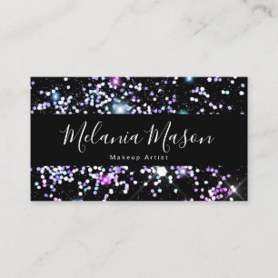 Eleganter Funkelnd holografischer Glitzer Beauty B Visitenkarte