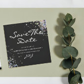 Eleganter Funkelnd holografischer Glitzer Black Mo Save The Date