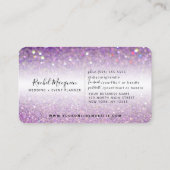 Eleganter Funkelnd Lilac Lila Glitzer Visitenkarte (Rückseite)