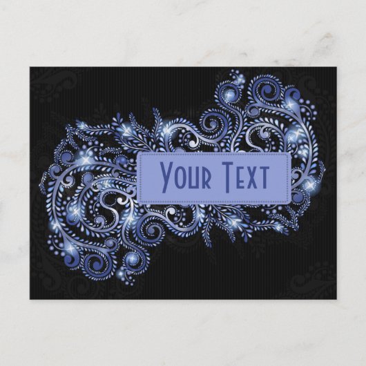 Eleganter Funkelnd Swirl Postkarte (Vorderseite)