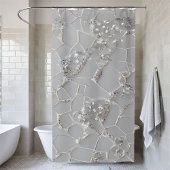 Eleganter funkelnder Duschvorhang in weißer Folge
