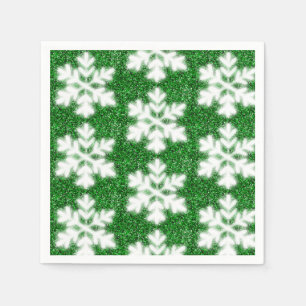 Eleganter funkelnder glitzernder grüner frostiger serviette