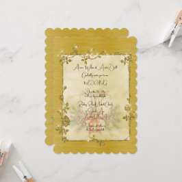 Eleganter funkelnder Goldrahmen nach Weihnachten H Einladung