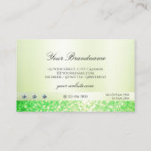 Eleganter funkelnder grüner Glitzer mit Logo Visitenkarte (Rückseite)