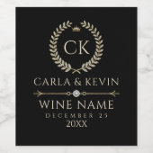 Eleganter, funkelnder Karamellurm Weinetikett (Einzelnes Label)