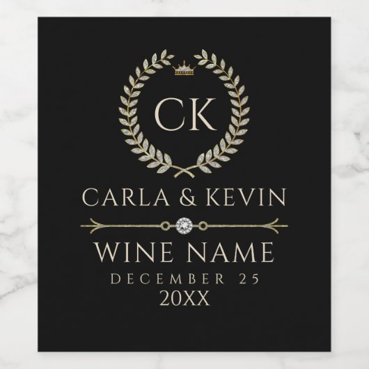 Eleganter, funkelnder Karamellurm Weinetikett (Einzelnes Label)