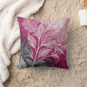 Eleganter Fuschia-Effekt, weiß, grau und schwarz Kissen (Decke)