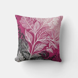 Eleganter Fuschia-Effekt, weiß, grau und schwarz Kissen