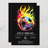 Eleganter Fußball-Kinder zum Geburtstag Einladung (Vorne/Hinten)