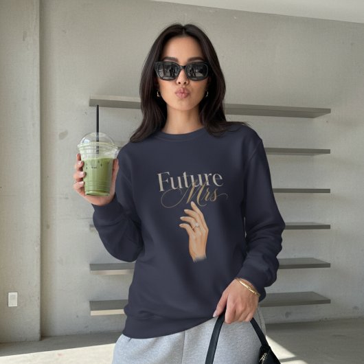 Eleganter "Future Mrs"-Diamantring für Damen Sweatshirt