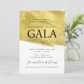 Eleganter GALA Company Business Gold Brush Einladung (Stehend Vorderseite)