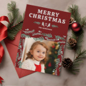 Eleganter Garland Border Kardinal Weihnachten