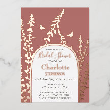 Eleganter Garten Blätter Schmetterlinge Brautparty