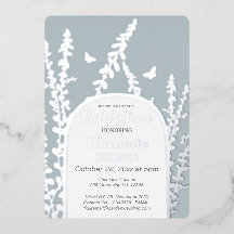 Eleganter Garten Blätter Schmetterlinge Brautparty