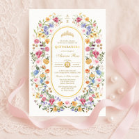 Eleganter Garten Blumen Quinceanera 15. Geburtstag