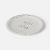 Eleganter Garten Blumen rustikale Hochzeit Monogra Pappteller (Schrägansicht)