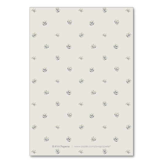 Eleganter Garten Blumen Rustikale Hochzeit Tischnu Tischnummer (Rückseite)