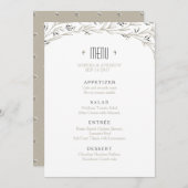 Eleganter Garten Blumen rustikales Hochzeitsmenü Menükarte (Vorne/Hinten)