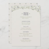 Eleganter Garten Blumen rustikales Hochzeitsmenü Menükarte (Vorne/Hinten)