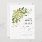 Eleganter Garten Goldene Landschaft Hochzeit Einladung (Vorderseite)