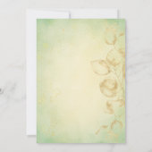 Eleganter Garten Goldene Landschaft Hochzeit Einladung (Rückseite)