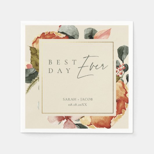 Eleganter Garten Hochzeit Serviette (Vorderseite)